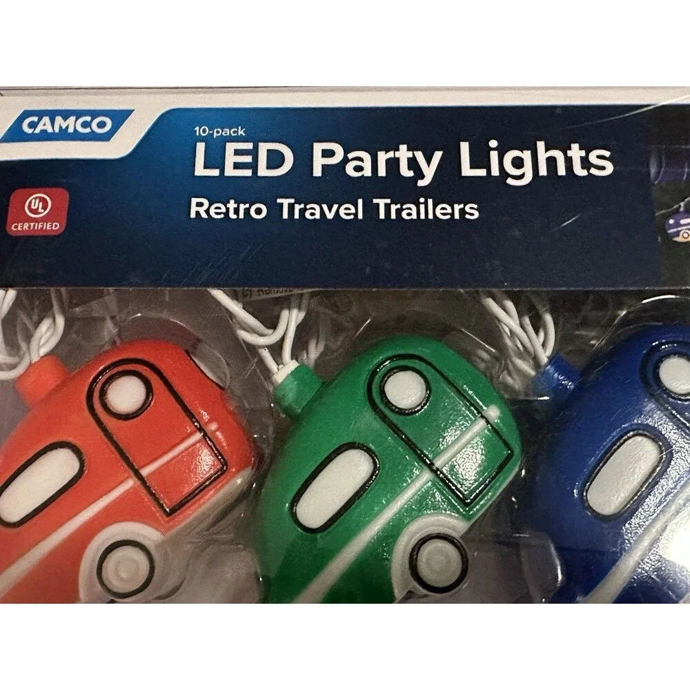 2 Pack CAMCO Retro Travel Trailer LED Party Lights Indoor Outdoor RV Camper